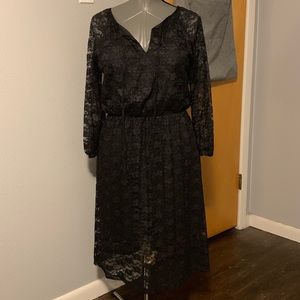 Nymphe Black Lace long sleeve dress